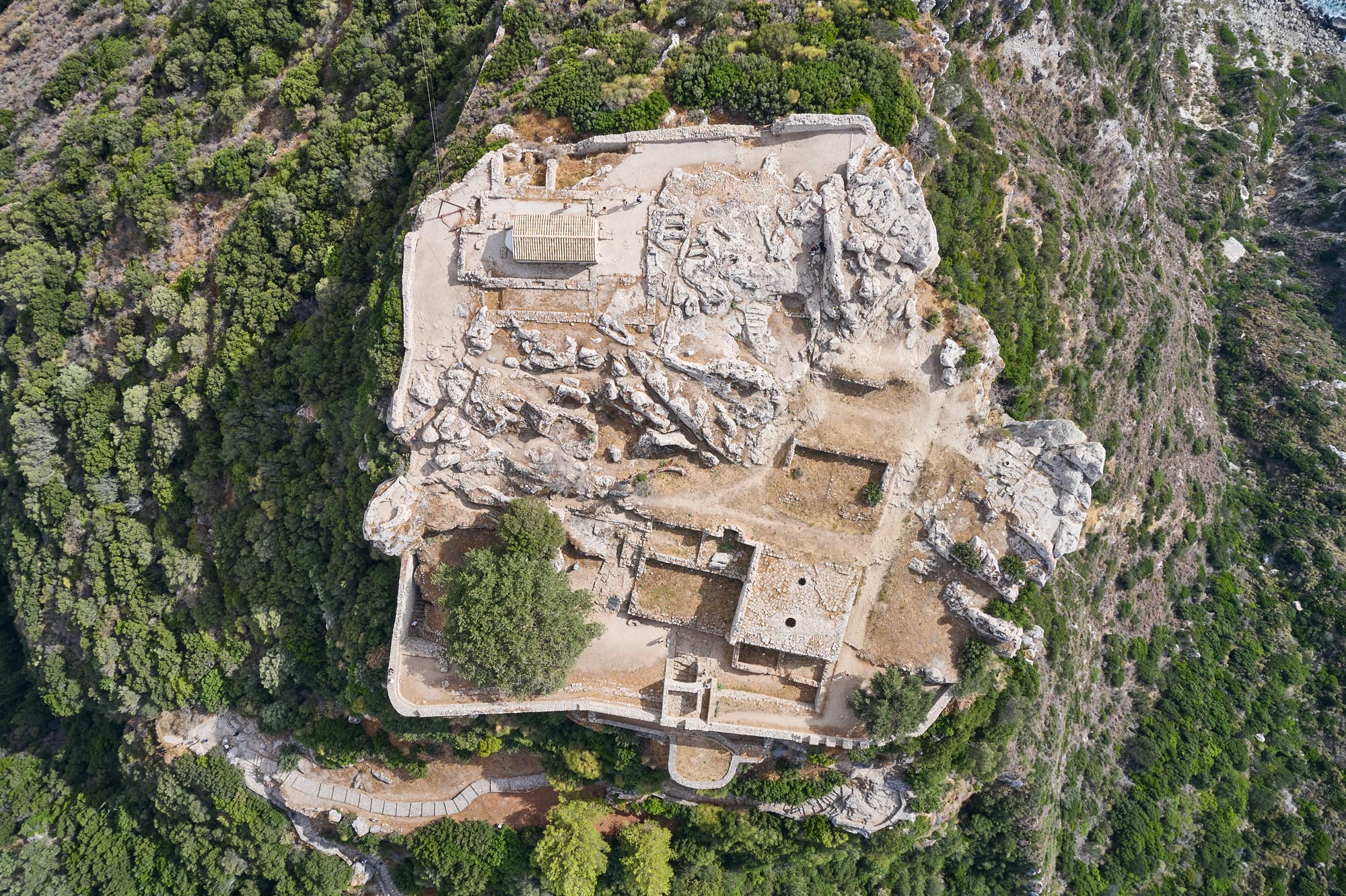 Αγγελόκαστρο, αεροφωτογραφία, αρχείο ΕΦΑ Κέρκυρας